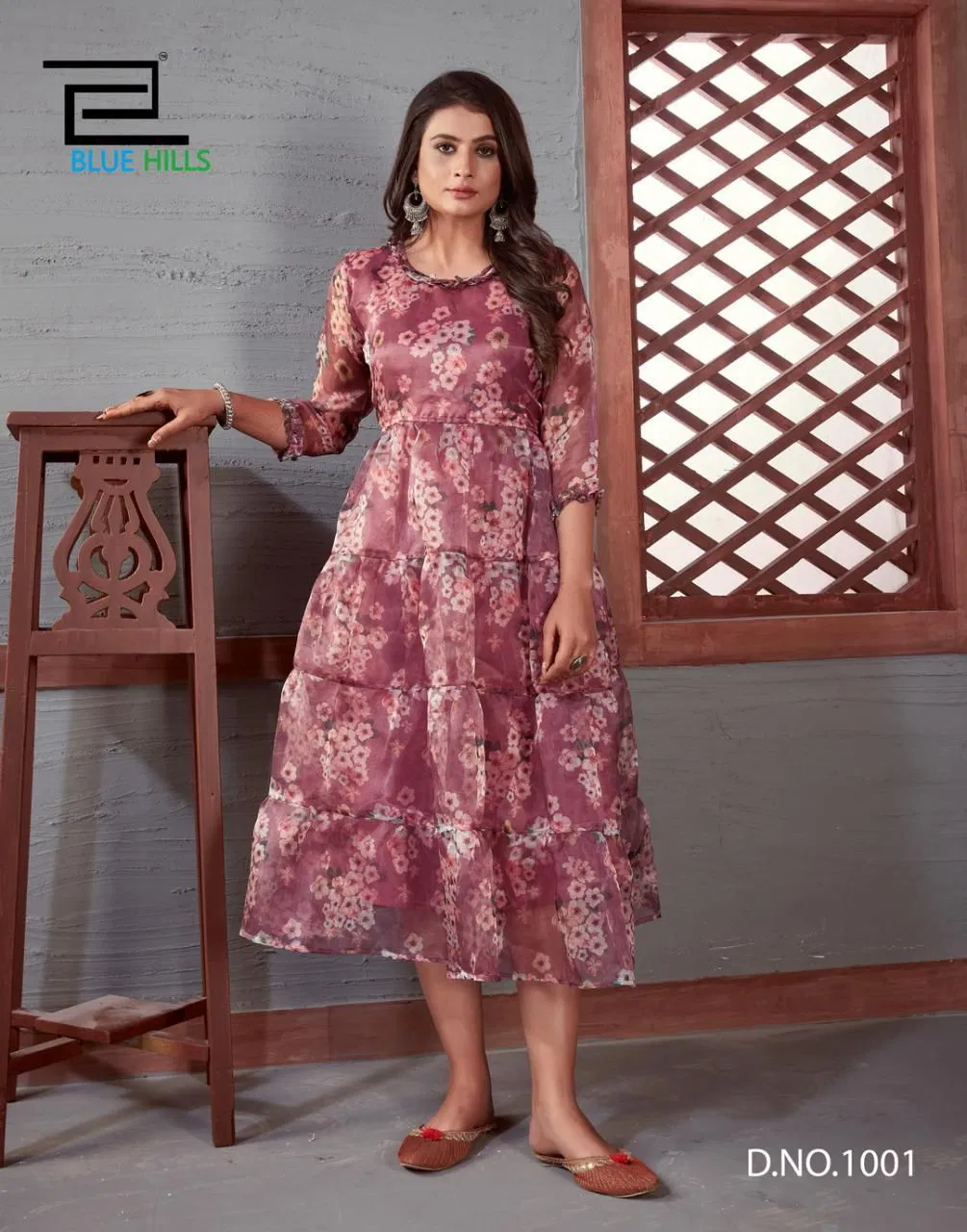 Blue Hills Royal Queen 1 Organza Designer Fancy Ethnic Wear Anarkali Kurti Collection